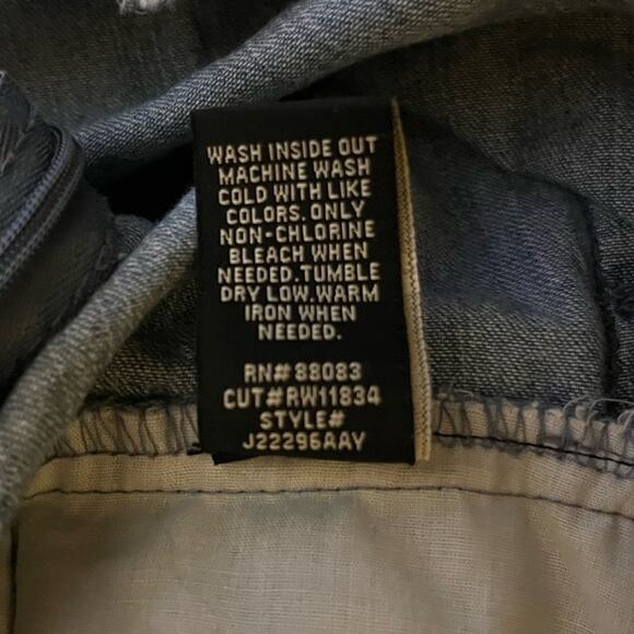 Rewash 100% Cotton Jumpsuit M Chambray Blue Wide Leg Belted Coastal Cowgirl - Picture 5 of 13